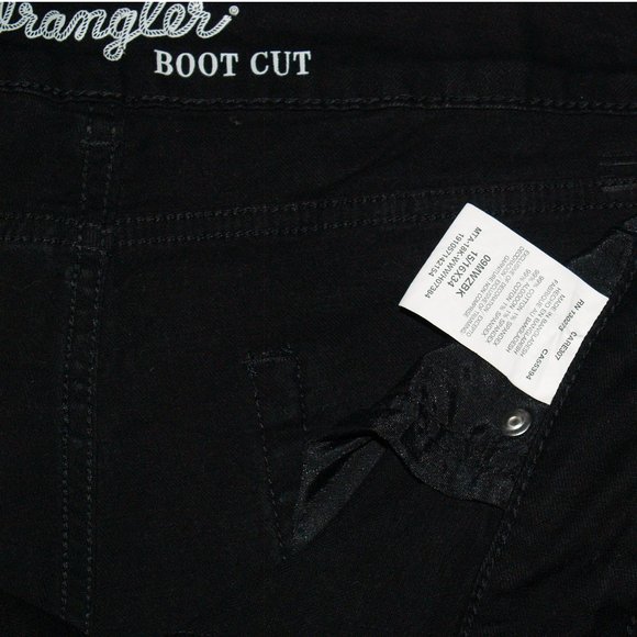 Classic Wrangler Black Mid-Rise Bootcut Denim / Jean - 09MWZBK -  34X32 - Picture 9 of 13